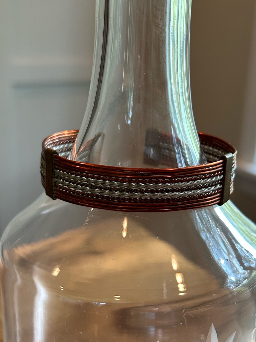 Vtg Handmade Woven Copper Wire Bracelet from Africa